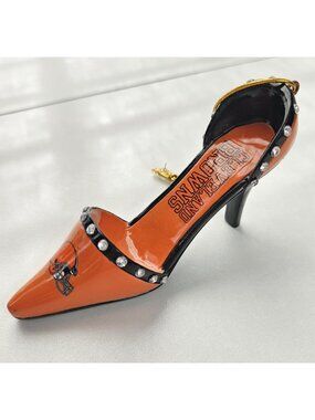 Cleveland Browns Christmas Ornament High Heel Shoe Stiletto Figurine NFL Orange